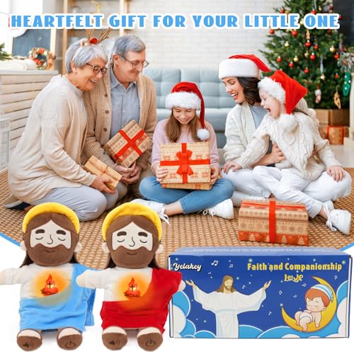 15" Soothing Jesus Plush Toys that Breathes, Light up Plush of God - color: Red