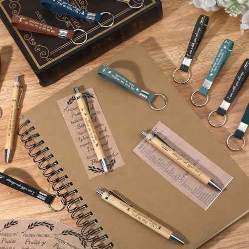 30 Set Christian Gifts Bulk Bible Pens Bible Verse Christian Bookmarks Scripture Keychains Inspirational Pastor Appreciation Sunday School Teacher Church Gifts First Communion Party Favors
