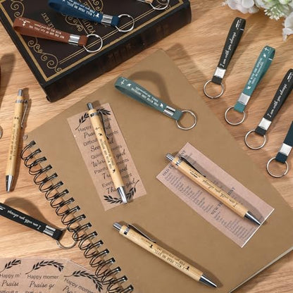30 Set Christian Gifts Bulk Bible Pens Bible Verse Christian Bookmarks Scripture Keychains Inspirational Pastor Appreciation Sunday School Teacher Church Gifts First Communion Party Favors