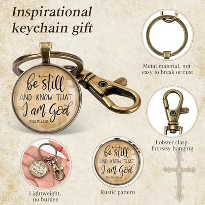 Fumete Bible Verse Religious Christian Keychain Bulk - color: Bronze