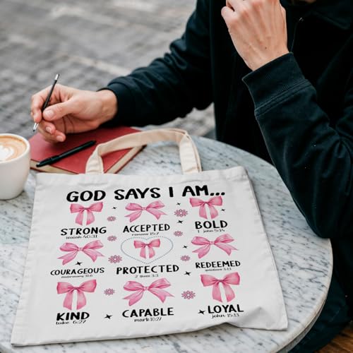 FBB Christian What's the Best that Could Happen Inspirational Tote Bag - color: God Say I Am - 1