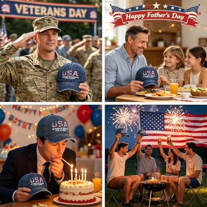 250th Anniversary USA Hat,Adjustable Embroidered Patriotic Baseball Cap,250 Year American Anniversary Merchandise for Unisex - color: Q