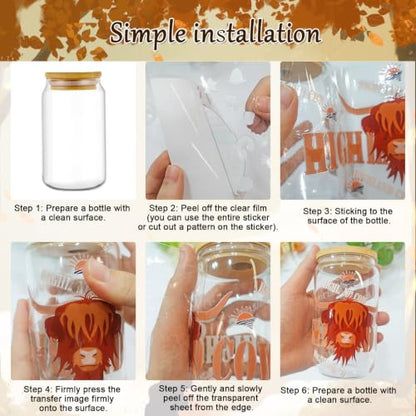 Rngmsi UV DTF Cup Wrap - 25 Sheets Thanksgiving Fall UV DTF Stickers - style: Thanksgiving Fall