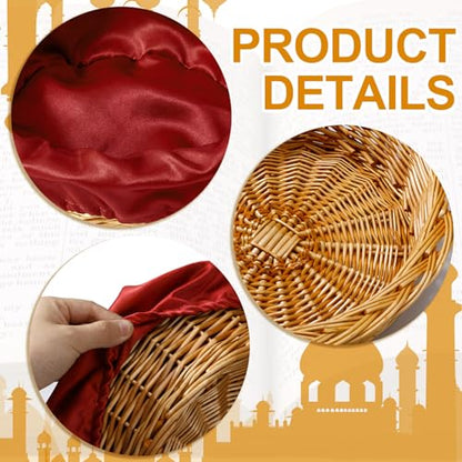 FillTouch 2 Pcs 12 Inches Round Offering Baskets for Church, Purple,Red - color: Purple,Red