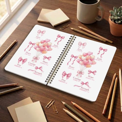 Bible Journal for Women, Christian Prayer Journal Gifts for Teen Girls - color: Coquette Christian Art