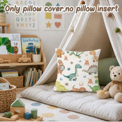 Dinosaur Kids Pillow Cover,Baby Nursery Decor 18x18 Pillow Cover - color: Dinosaur