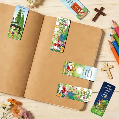 30 Pcs Spanish Christian Magnetic Bookmarks, Religious Bible Verse Magnetic Bookmarks Bulk, Motivational Prayer Magnet Book Markers for Sun Day School Church Reading Bible Study Supplies - color: Spanish Christian