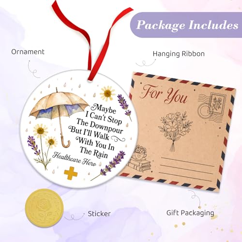 D4DREAM Nurse Appreciation Gifts - Acrylic Healthcare Hero Maybe I Can't Stop The Downpour But I'll Walk with You in The Rain Inspirational Keepsake Thank You Gift for Nurses Doctors Medical Workers - color: 6-1 Nurse