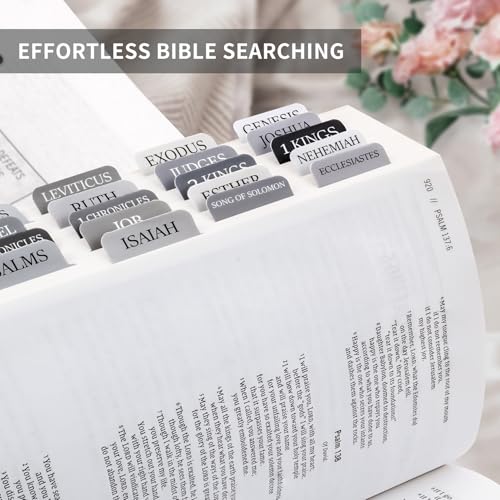 Taja Bible Tabs, 75 Large Print Index Tabs for Women & Men - color: H-gray