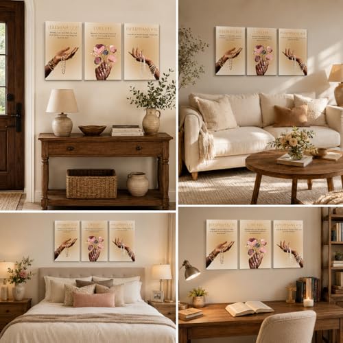 FKRYTYB 3Pcs Black Girl Christian Bible verses Wall Art 12x16in - color: Scripture, size: 16L"X12W" Canvas