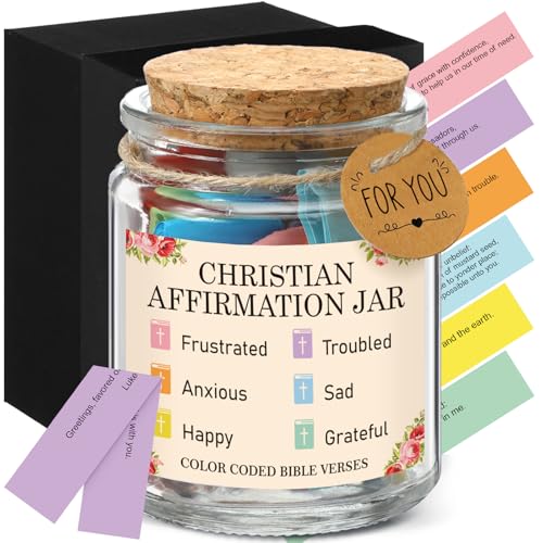 Lunmon Christian Affirmation Jar, Color-coded Bible Verse Note Daily Prayer - style: Affirmation
