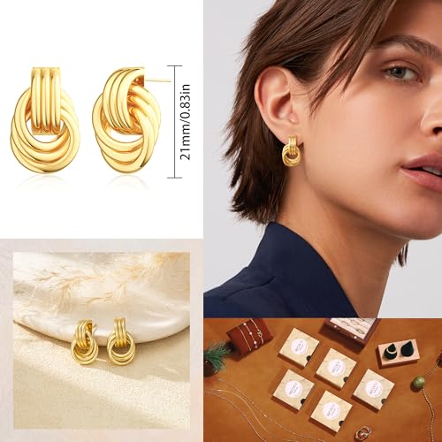 Small 4Pcs 14K Gold Huggie Hoop Earrings Sets for Women Non Tarnish - style: Gold&Sty24
