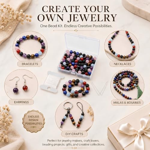 Cherry Tree Collection 100PCS 6mm Chakra Round Bead Craft Kit - color: chakra, size: 6mm