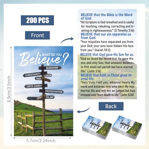 200 Pcs Gospel Tracts Salvation Cards,Believe - style: Believe