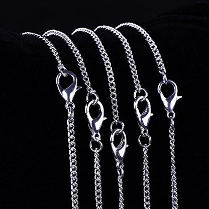 Outus 12 Pack Iron DIY Chain Necklaces Gift Silver Plated Necklace Chain with Lobster Clasp Link for Jewelry Making Supplies(20 Inch) - size: 20 Inch