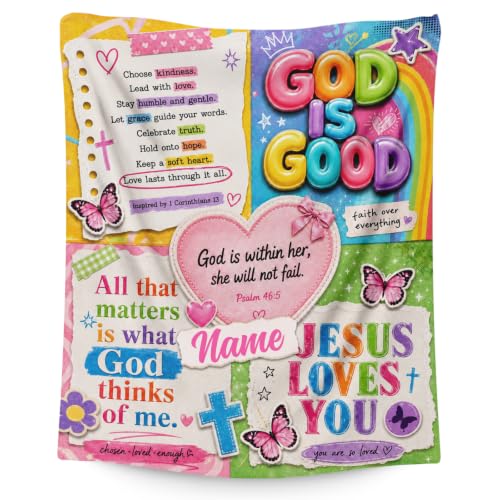 Custom Kids Blanket Gift, Personalized God Theme Blanket for Bedroom - color: Yellow