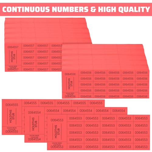 Kosiz 2000 Sheets Raffle Ticket 25 Bid Chinese Auction Tickets, Red - color: Red