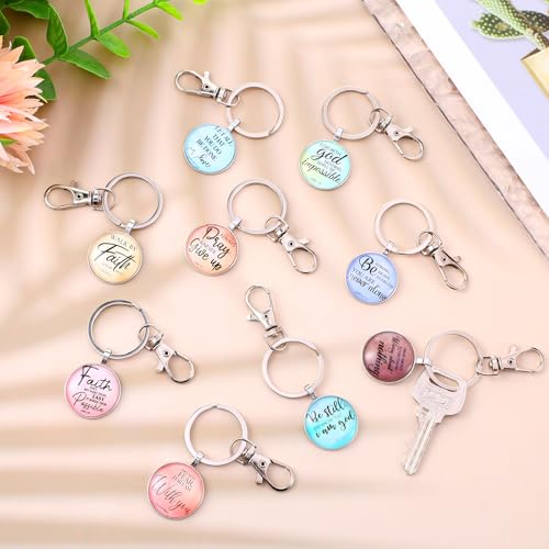 Lemecima 18Pcs Christian Keychain Bulk Bible Verse Religious Keychain Scripture Quote Inspirational Gifts Supplies for Men Women