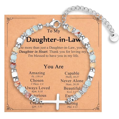 Christian Gifts for Women Girls, Religious Cross Bracelet - color: Daughter-in-Law