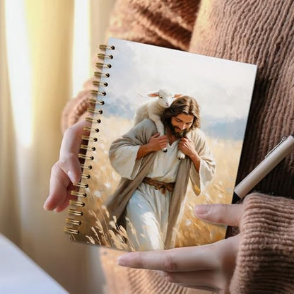Jesus and Lamb Christian Spiral Notebook Journal, Church Notes Notebook, Christian Jesus Church Prayer Journal Gift For Women Girls, 5.5 x 8.3 Inches - color: 07Child