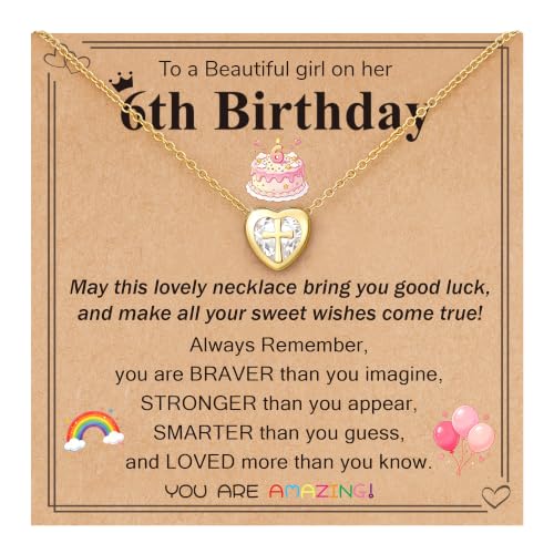 3-12 Year Old Birthday Gifts Heart Cross Necklace Gifts - style: 6th Birthday