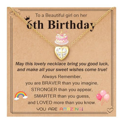 3-12 Year Old Birthday Gifts Heart Cross Necklace Gifts - style: 6th Birthday