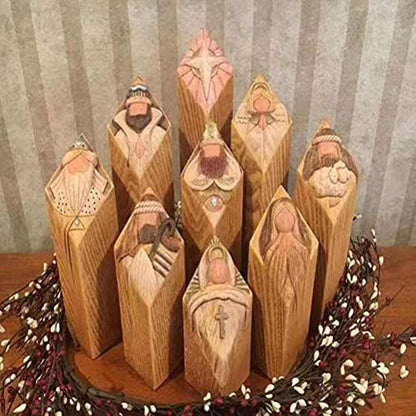 EMUKOEP Statue Heaven Nativity Tree Pillar Statue Craft Statues Desktop Ornament Home Office Restaurant Decoration