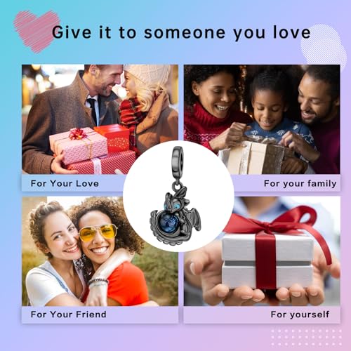 LUXILLA 925 Sterling Silver Charm Golden Family Tree Sparkling Cross Cute Dragon Charms Fits Bracelets Necklace Pendant Bead Jewelry Gift for Women Family Friends - color: Dragon Charm
