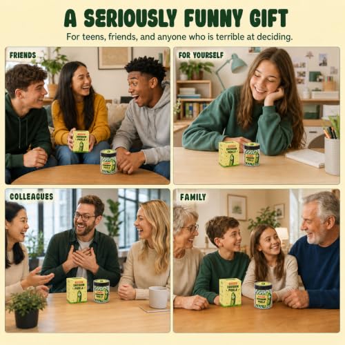 Mostly Bad Decision Pickle Jar - Funny Decision Cards Gag Gift for Teens - color: Decision Pickle Jar