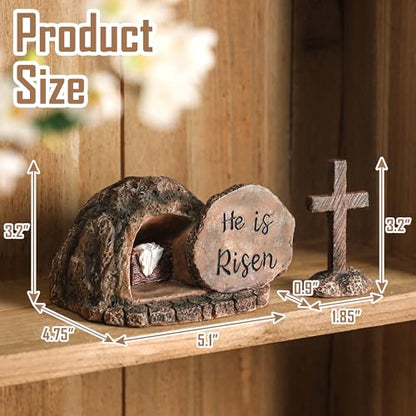 Empty Tomb with Cross Decorations - Nativity Scene Set He is Risen