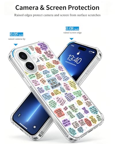 Bible Verses Phone Case Compatible with iPhone 17, Affirmation Quotes Aesthetic Phone Cover for iPhone 17 - color: Affirmation Quotes