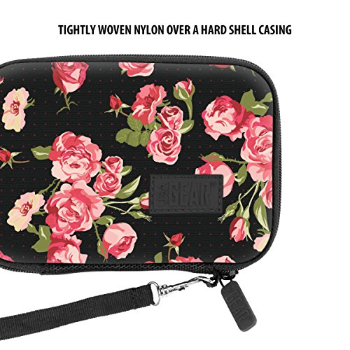 USA Gear Hard Case Compatible with Wonder Bible KJV the Talking Audio Bible Player, Wonder Bible NIV, Cable, Earbuds & More - Scratch Resistant Interior, Wrist Strap (Case Only) - Roses - color: Floral