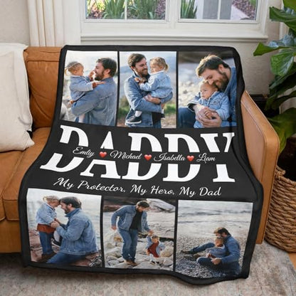 inkArts Fathers Day Personalized Gifts for Dad from Daughter Son Gifts for Dad Custom Blankets with Photo, Personalized Photo Blankets Customized Blanket with Picture - color: 6 Photo-4