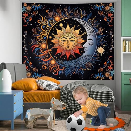 Apdidl Sun and Moon Boho Tapestry, Hippie Mandala Tapestries Wall Hanging - color: D-Boho Sun Tapestry, size: 60"L x 51"W