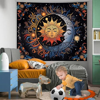 Apdidl Sun and Moon Boho Tapestry, Hippie Mandala Tapestries Wall Hanging - color: D-Boho Sun Tapestry, size: 60"L x 51"W