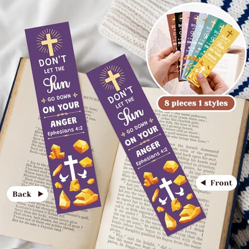 8 Pieces Bible Verse Bookmarks Christian Marriage Gifts Anniversary Valentines Gifts for Christian Couples Women Men Inspirational Bookmarks Baptism Church Book Club Sunday School Favors - color: Ephesians 4:2