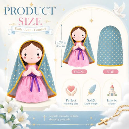 Seenelling 13.7 Inch Our Lady of Guadalupe Plush Mary Stuffed Doll