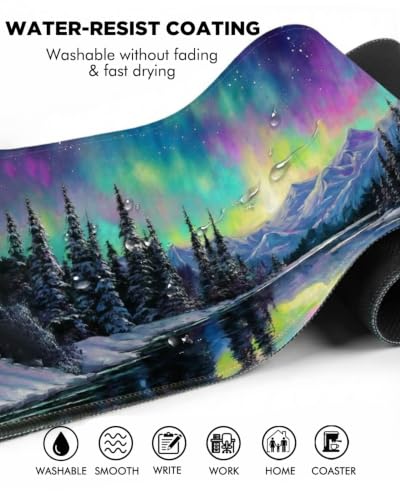 Mouse Pad, Desk Mat, 31.5x11.8in Large Mousepad, Aurora - color: Aurora