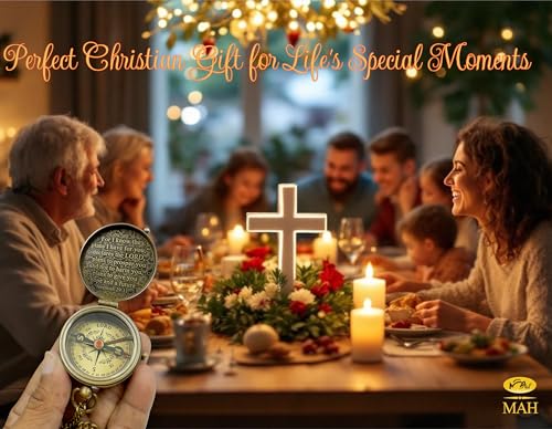 Handmade Religious Brass Compass Gift with Engraved & Embossed Faith Messages – Inspirational Christian Religious Gift Keepsake for Baptism, Confirmation, Christening, First Communion or Christmas - style: For I Know – Edition 1