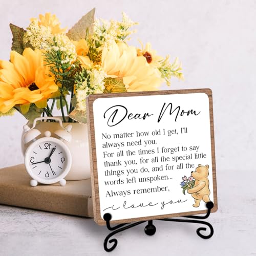 Dear Mom Inspirational Quote Sign, Winnie Appreciation Gift for Mother - style: Dear mom