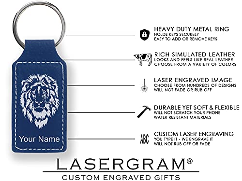 LaserGram Rectangle Keychain, Christian Cross, Personalized Engraving Included - color: Dark Blue