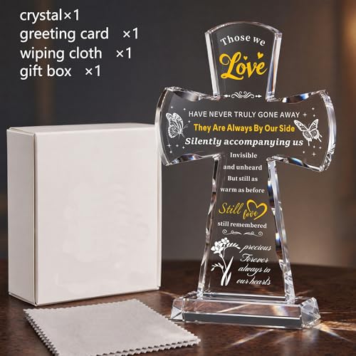 Ghtixsu Crystal Cross Memorial Gift, Sympathy Gifts for Loss of Loved One, Bereavement Remembrance Keepsake, Christian Condolence Gift for Loss of Mother Father, Religious Funeral Gift - color: Loss of a Loved One