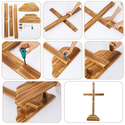 Lineshading Extra Large Christmas Wood Cross Standing Cross, 59 Inch - size: 36.2"L x 10.2"W