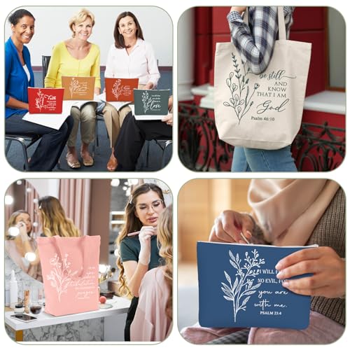 Paterr 20 Pcs Christian Tote Makeup Bag - color: Vivid Color, style: Boho Bible Quotes