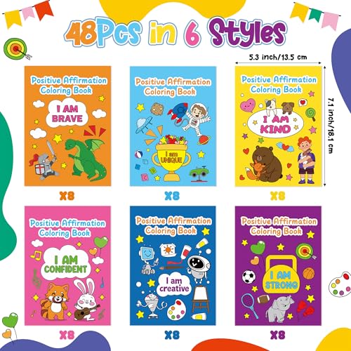 Dvbonike 48Pcs Positive Affirmation Coloring Books Motivational DIY Pages - color: B-Positive Affirmation (48Pcs)