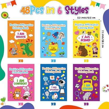Dvbonike 48Pcs Positive Affirmation Coloring Books Motivational DIY Pages - color: B-Positive Affirmation (48Pcs)