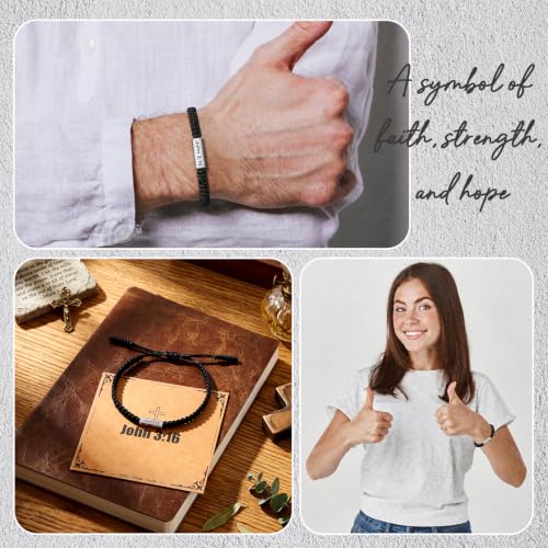Landical Bible Verses Bracelet Christian Gift Teens Men - style: John 3:16