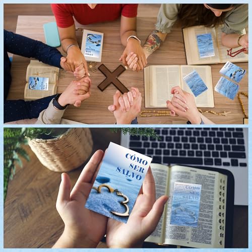 Spanish Gospel Tract Cards, Christian Evangelism Scripture Cards - color: Cómo Ser Salvado