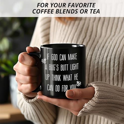 Funny Christian Mug, Bible Verse Coffee Cups Ceramic, Christian Gifts for Women Faith Men, Religious Bible Verse Gifts Black Coffee Mug Cup for Women Men - color: Black