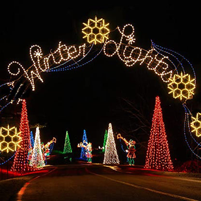 24" Christmas Big Snowflake Lights Outdoor Large Lighted Snowflake Plug in - color: Warm White-24"